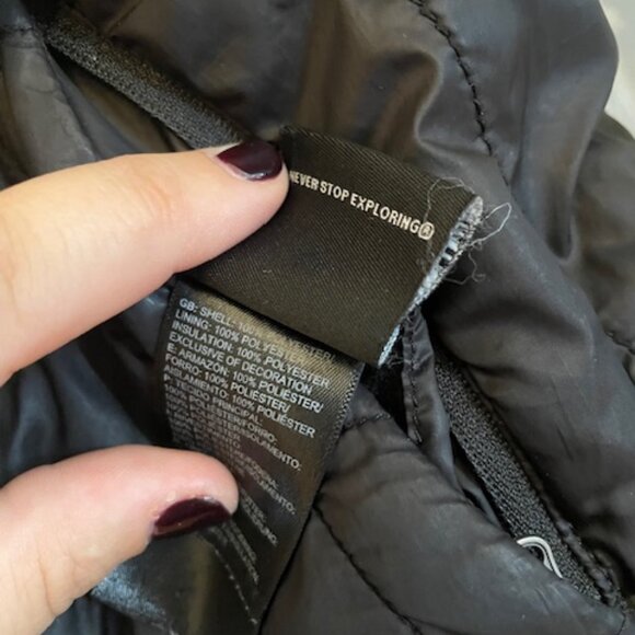 The North Face Girls' Reversible Mossbud Jacket in Black, Size Medium - Picture 8 of 9